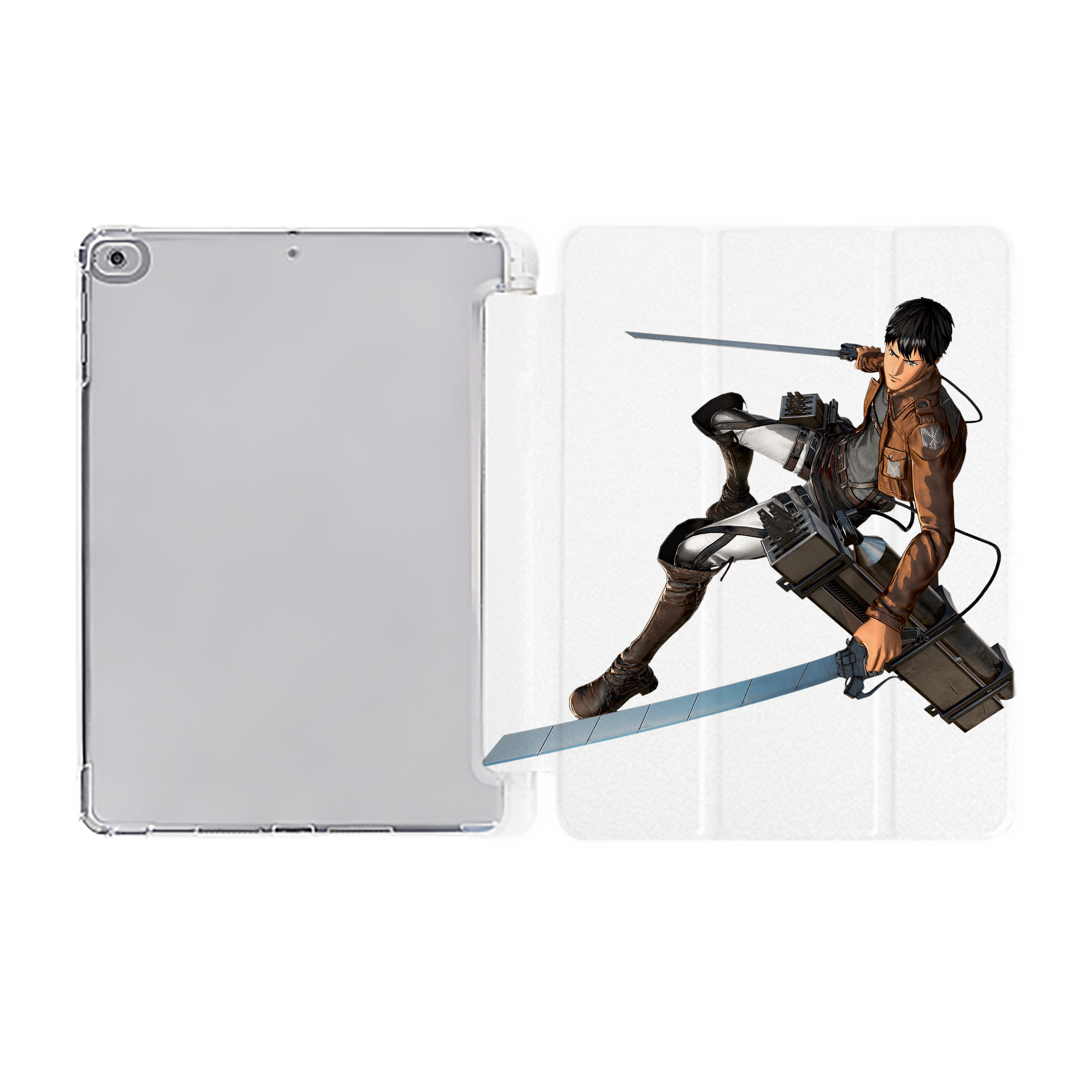 （画像用） 進撃の巨人 ベルトルト・フーバー Attack on Titan Bertholdt Hoover IPad ケース ペン収納付き 三つ折りスタンド PUレザー×シリコン 対応機種9.5/10.5/10.9インチ